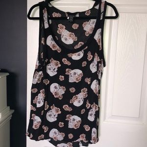 Flowy Skull Floral Tank- Torrid Size 0